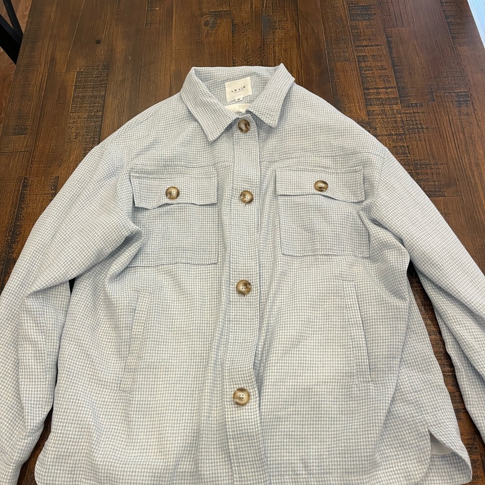 Light Blue Checkered Jacket